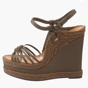 Naughty Monkey Divine Ankle Strap Wedge Sandal in Grey